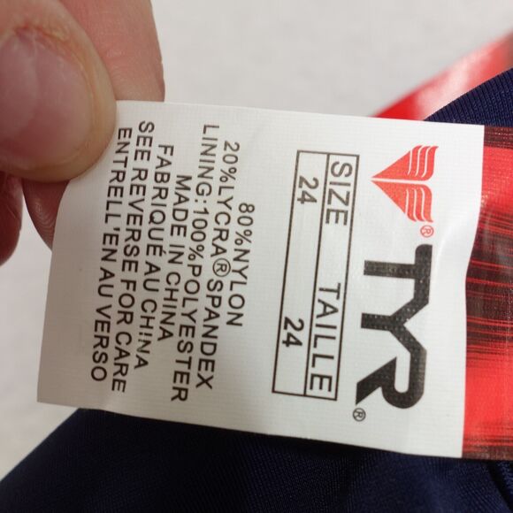 NEW TYR Female Competition Swimsuit Alliance Lightning Blue Orange Size 24 - Picture 6 of 6